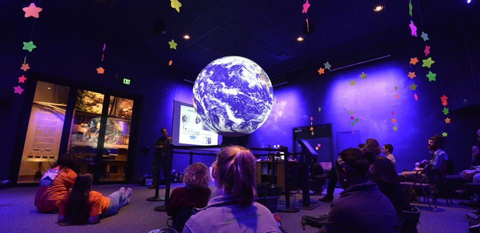 An exhibit at The Wild Center showing planet Earth