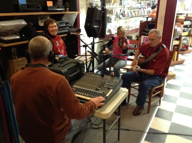 NCPR at Ampersound, broadcasting popular afternoon show, "String Fever"