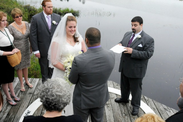 the Paul Smiths VIC has a number of ceremony venues, from the end of a dock to the little wooden amphitheatre on one of the trails (photo Mark Kurtz Photography)