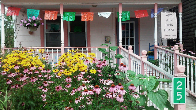 If the pink flag is out, she's open! (Photo: Cris Winters, gallery owner)