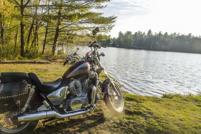 You'll find this pull off just a few yards after the turn off for Buck Pond Campground.  Not a bad spot to stop for a stretch.