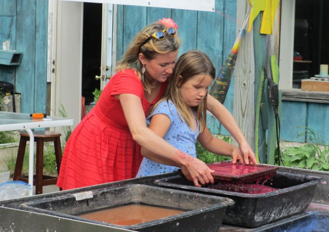 The paper making workshop.