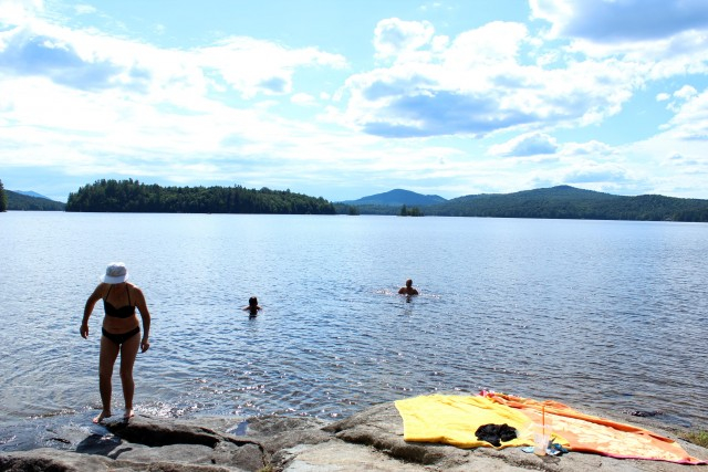 Algonquin Avenue ends at this swimming spot on Lower Saranac Lake.