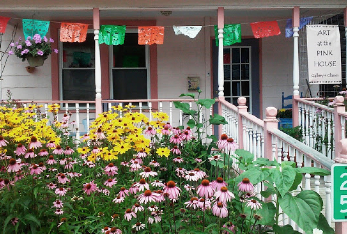 If the pink flag is out, she's open! (Photo: Cris Winters, gallery owner)