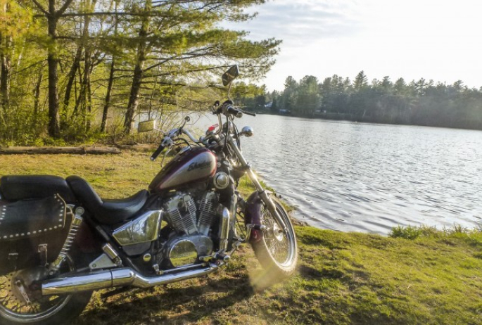 You'll find this pull off just a few yards after the turn off for Buck Pond Campground.  Not a bad spot to stop for a stretch.