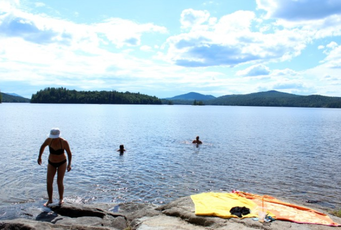 Algonquin Avenue ends at this swimming spot on Lower Saranac Lake.