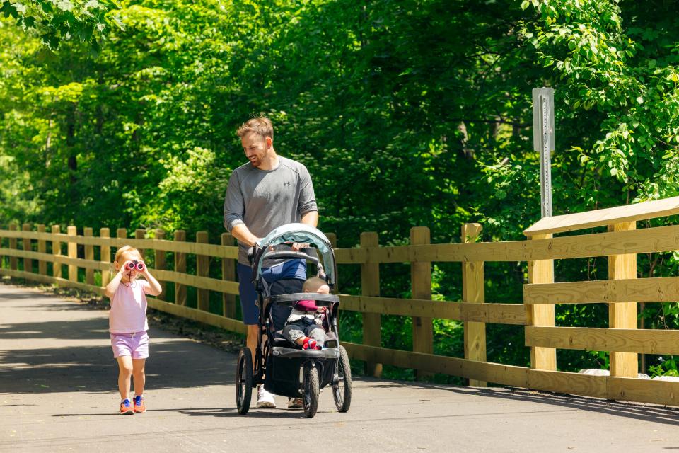 A family on the rail trail
