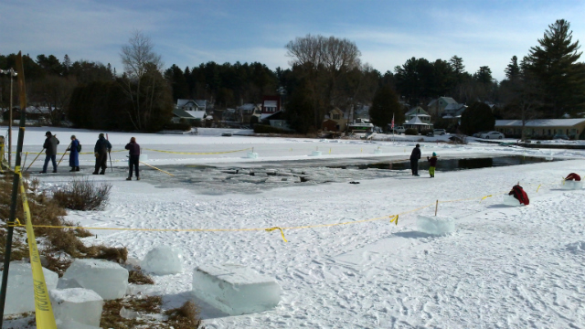 A common sight when ice harvesting was an important business