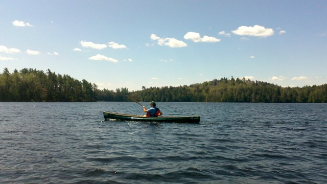 with the first launch we spot many loons on Little Clear Pond