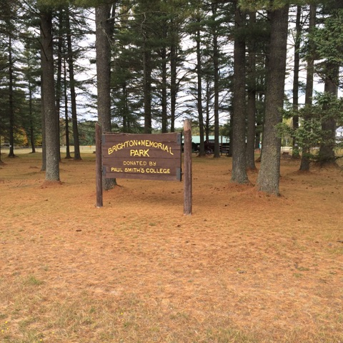 Brighton Memorial Park, donated by Paul Smith's; located next to Packbasket on Route 86.