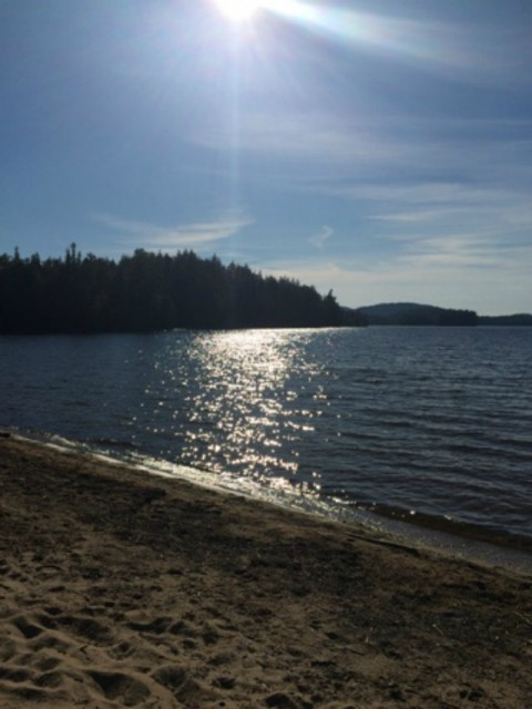 Middle Saranac Beach has a wonderful view, and summer charm to burn!