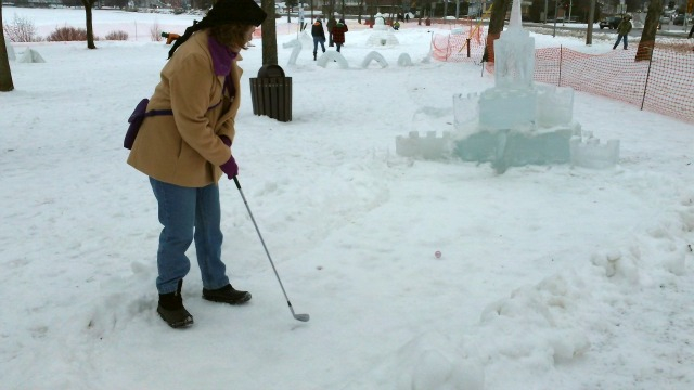 miniature ice castle for Arctic Golf