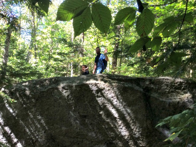 Enjoying the view! This one only requires some mountain goat leaping to reach the top.