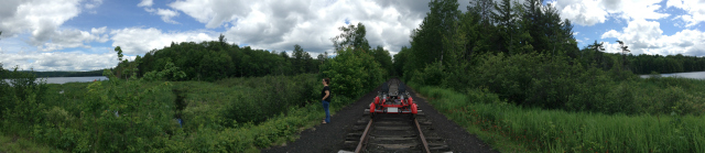 the bridge across the water -- the track across Lake Colby