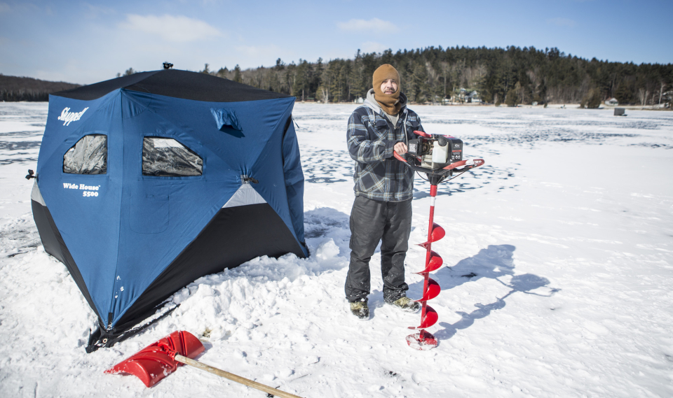 Ice Fishing on Lake Colby in New York