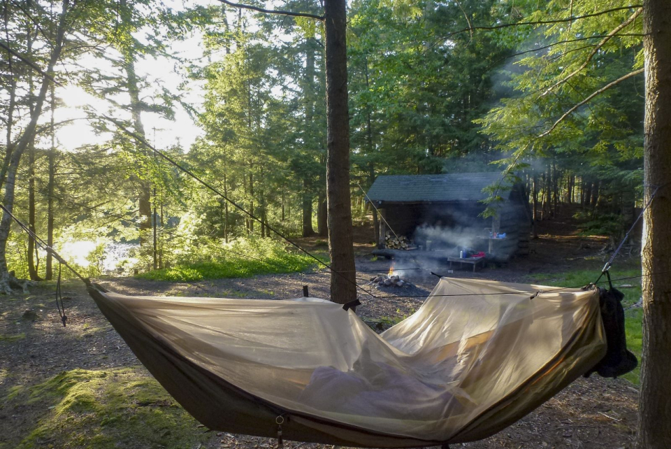 For me there’s no happier place than in my hammock with a nice campfire on one side and the lake on the other.