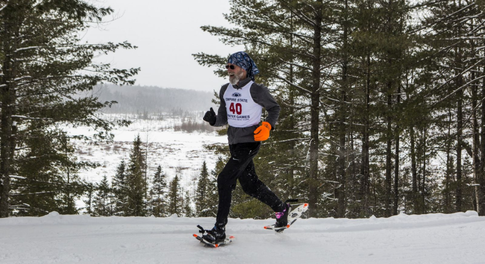 The VIC's scenic trails are well suited for walking — or running! — on snowshoes.