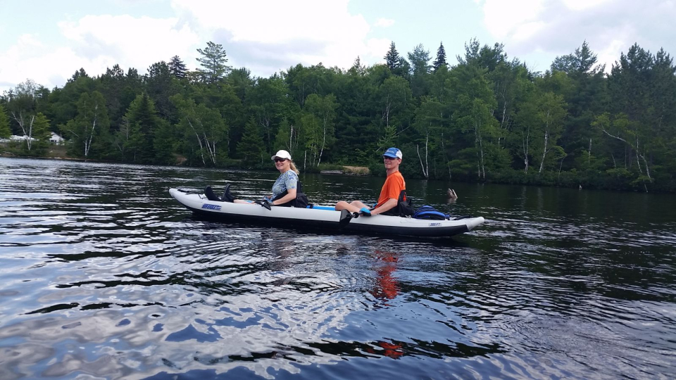 Paddling an inflatable kayak is fun, too.