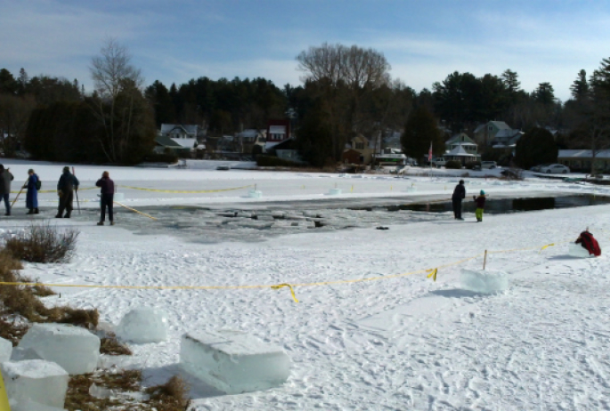 A common sight when ice harvesting was an important business