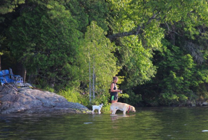 Some neighboring campers enjoying the fishing