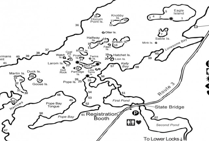 A portion of the large map of Saranac Islands