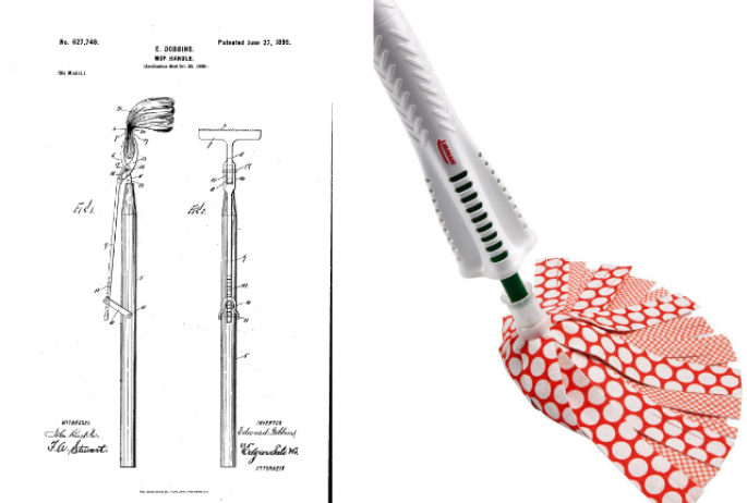 (l) the 1899 patent - (r) the version we use today