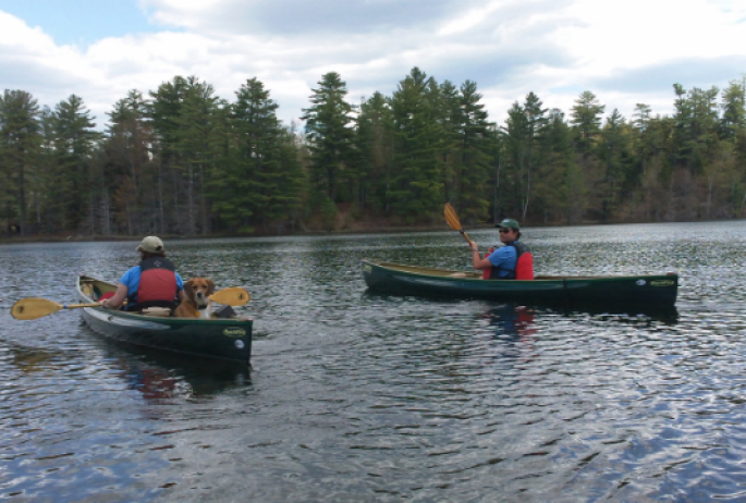 Bear Pond is even more lovely with our best friend along