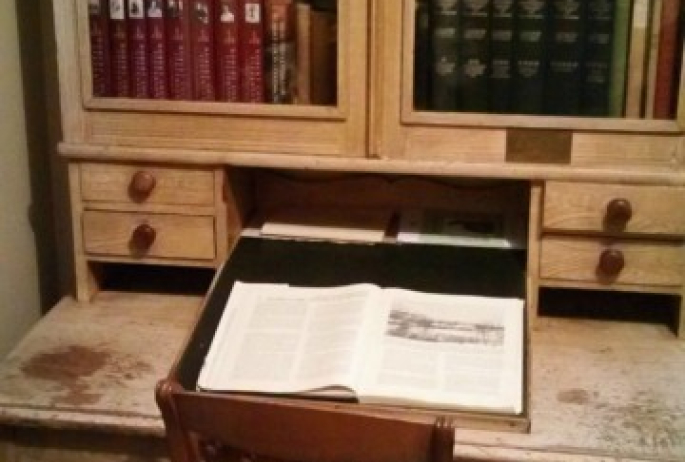 Stevenson's writing desk, where he spent every morning