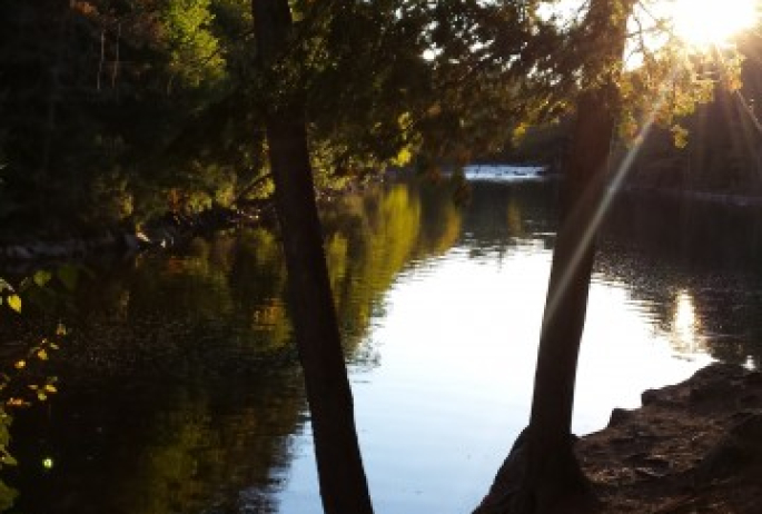 The Sun Setting on the River