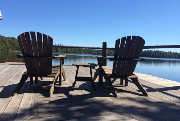 Looking out over Osgood Pond from White Pine's New Boat House