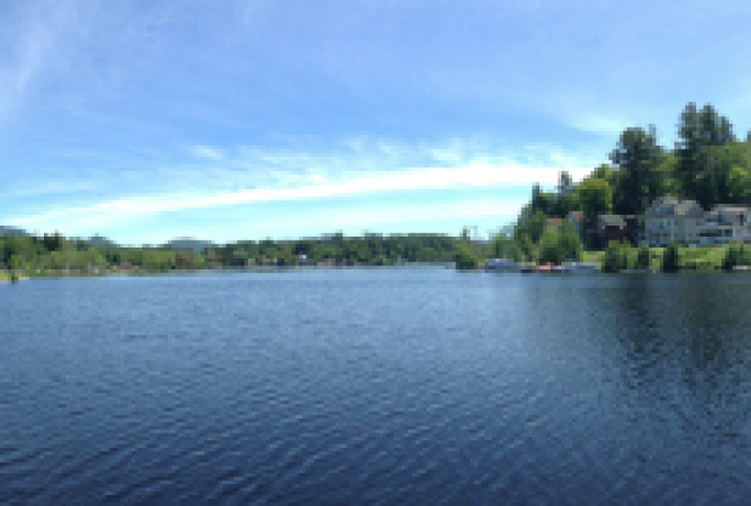 Summer day at the Lake Flower docks