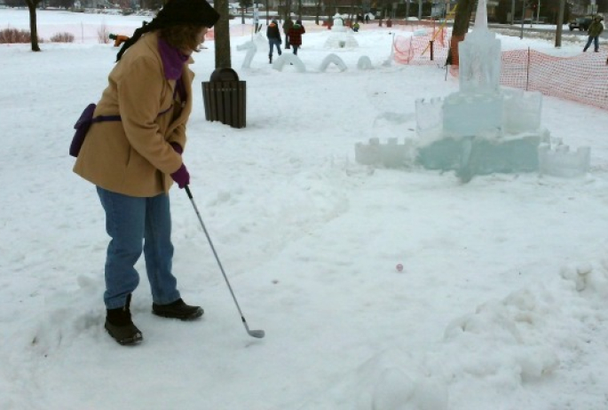 miniature ice castle for Arctic Golf