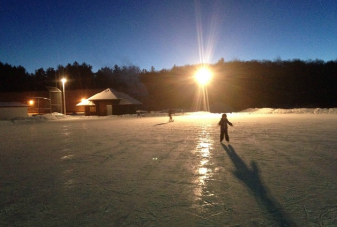 outside of the Civic Center, dedicated volunteers maintain an outdoor skating rink