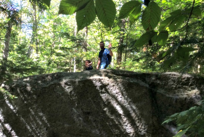 Enjoying the view! This one only requires some mountain goat leaping to reach the top.