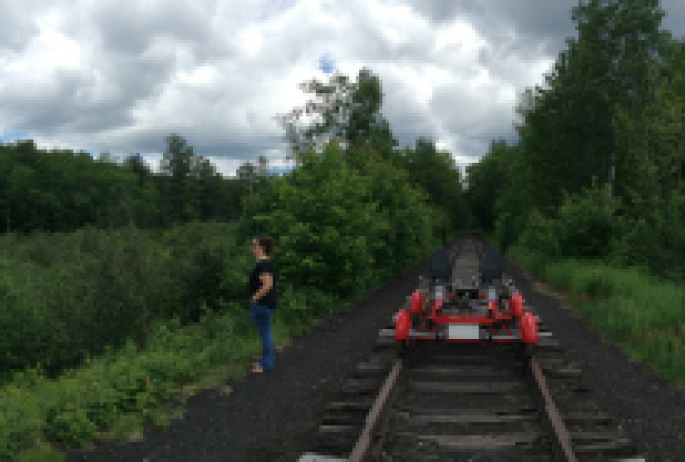 the bridge across the water -- the track across Lake Colby