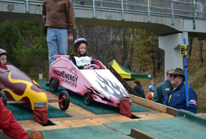 Racers getting ready to roll. Because there is no engine.