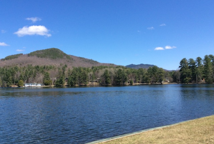 Either way, walk around Moody Pond to reach the trailhead of Baker Mountain.