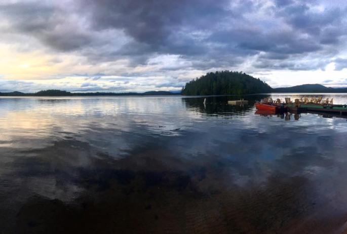 Upper Saranac Lake. View of Green Island