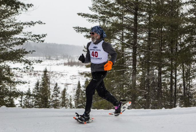 The VIC's scenic trails are well suited for walking — or running! — on snowshoes.