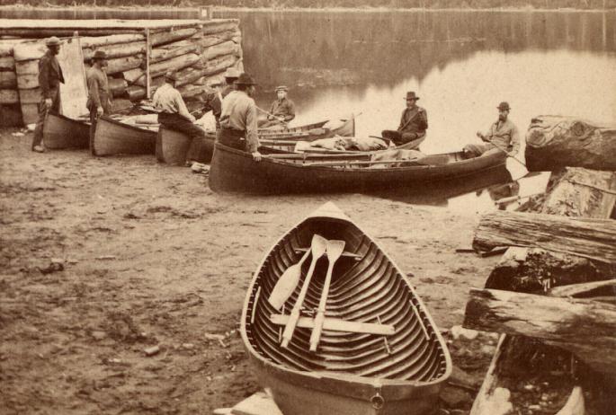 An old photo of guideboats