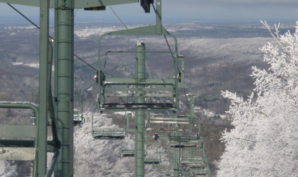 Ski lifts at Titus Mountain.