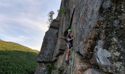 Climbing rock faces