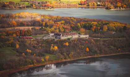 Fort Ticonderoga seen from a birds-eye view