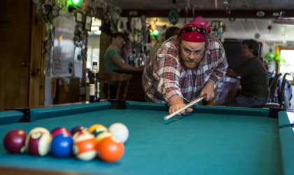 The Shamrock Bar & Grill is a local snowmobile destination.